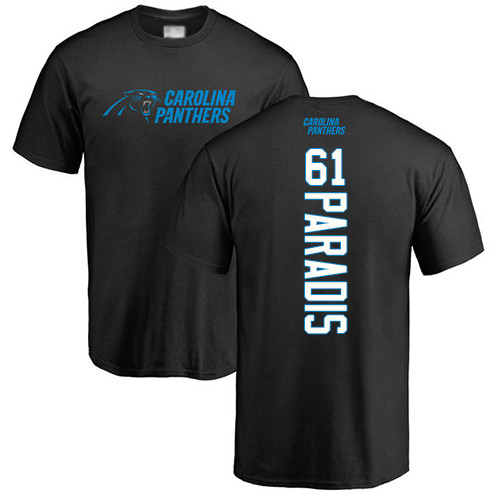 Carolina Panthers Men Black Matt Paradis Backer NFL Football #61 T Shirt->nfl t-shirts->Sports Accessory